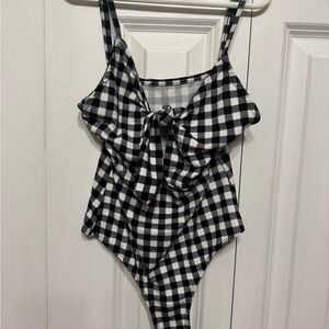 Black and White Checkered Bodysuit